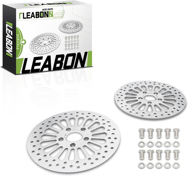 LEABON 11.5" Front Rear Brake Rotor Compatible with Harley Davidson Touring Sportster Dyna Softail Fxrs Dyna Super Glide 1984-2019 2PCS - Image 1